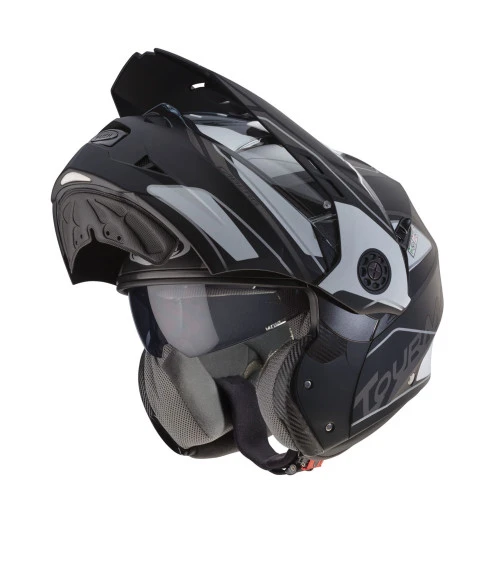 CABERG TOURMAX FLIP FRONT HELMET MARATHON MATT BLACK WHITE ANTHRACITE 4 CABERG TOURMAX FLIP FRONT HELMET MARATHON MATT BLACK WHITE ANTHRACITE - Image 2