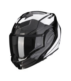 SCORPION EXO-TECH EVO ANIMO BLACK WHITE FRONT HELMET