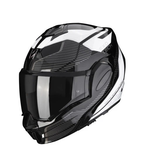 SCORPION EXO-TECH EVO ANIMO BLACK WHITE FRONT HELMET 3 SCORPION EXO-TECH EVO ANIMO BLACK WHITE FRONT HELMET