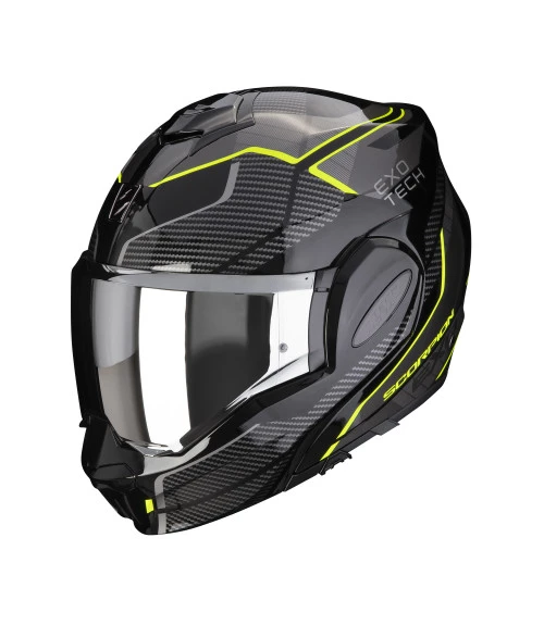 SCORPION EXO-TECH EVO ANIMO BLACK YELLOW FRONT HELMET 3 SCORPION EXO-TECH EVO ANIMO BLACK YELLOW FRONT HELMET
