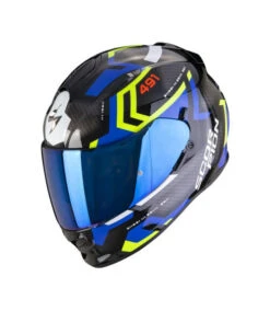 SCORPION EXO-491 SPIN FULL FACE HELMET BLUE YELLOW