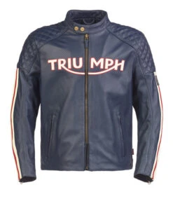 TRIUMPH BRADDAN AIR RACE LEATHER JACKET BLUE 11 TRIUMPH BRADDAN AIR RACE LEATHER JACKET BLUE -Motorcycle Accessories TR2332 2 59442.1677666667