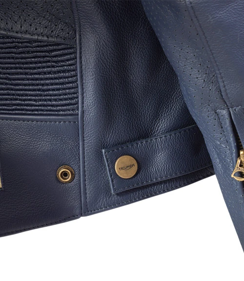 TRIUMPH BRADDAN AIR RACE LEATHER JACKET BLUE 7 TRIUMPH BRADDAN AIR RACE LEATHER JACKET BLUE - Image 5