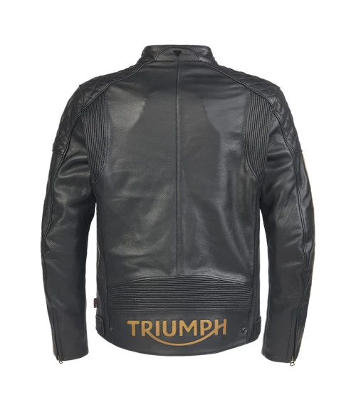 TRIUMPH BRADDAN SPORT LEATHER JACKET BLACK GOLD 6 TRIUMPH BRADDAN SPORT LEATHER JACKET BLACK GOLD - Image 4