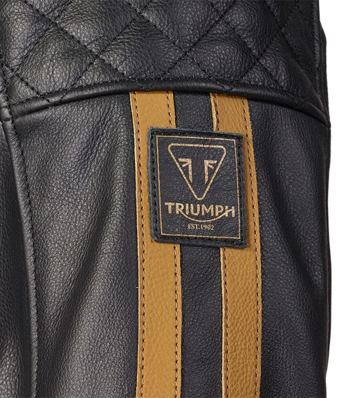 TRIUMPH BRADDAN SPORT LEATHER JACKET BLACK GOLD 7 TRIUMPH BRADDAN SPORT LEATHER JACKET BLACK GOLD - Image 5