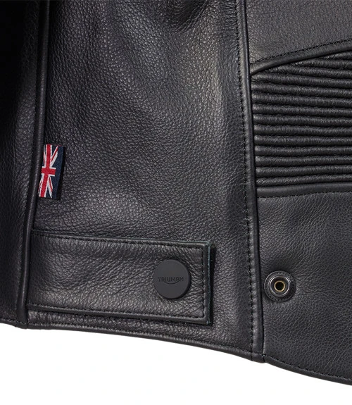 TRIUMPH BRADDAN SPORT LEATHER JACKET BLACK GOLD 9 TRIUMPH BRADDAN SPORT LEATHER JACKET BLACK GOLD - Image 7