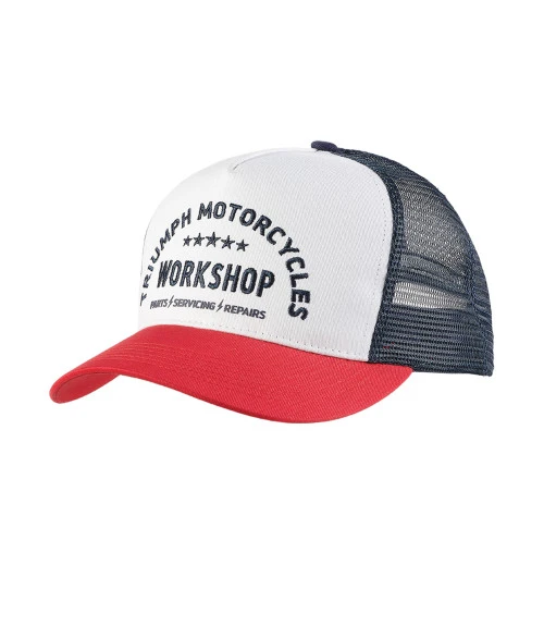 TRIUMPH WORKSHOP TRUCKER CAP RED 3 TRIUMPH WORKSHOP TRUCKER CAP RED