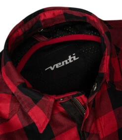 VENTI MENS ROGUE KEVLAR RIDING SHIRT BLACK RED -Motorcycle Accessories VEC303RED 7 09481.1677325434