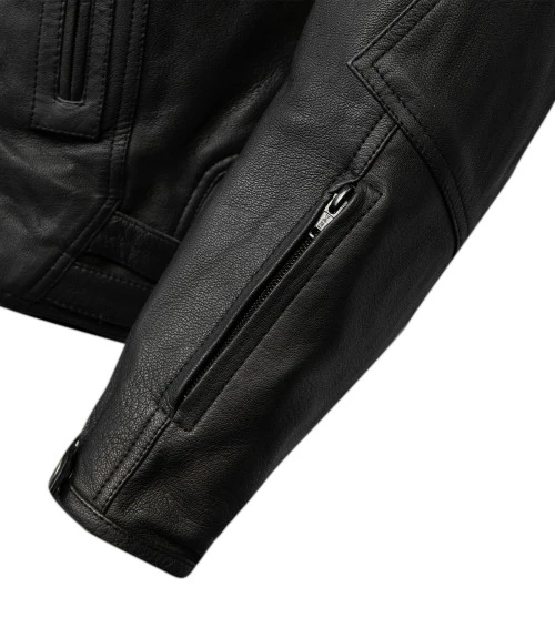 VENTI MENS IGNITION LEATHER JACKET BLACK 7 VENTI MENS IGNITION LEATHER JACKET BLACK - Image 5