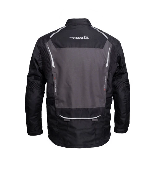 VENTI TOUR WATERPROOF TEXTILE JACKET BLACK GREY 4 VENTI TOUR WATERPROOF TEXTILE JACKET BLACK GREY - Image 2
